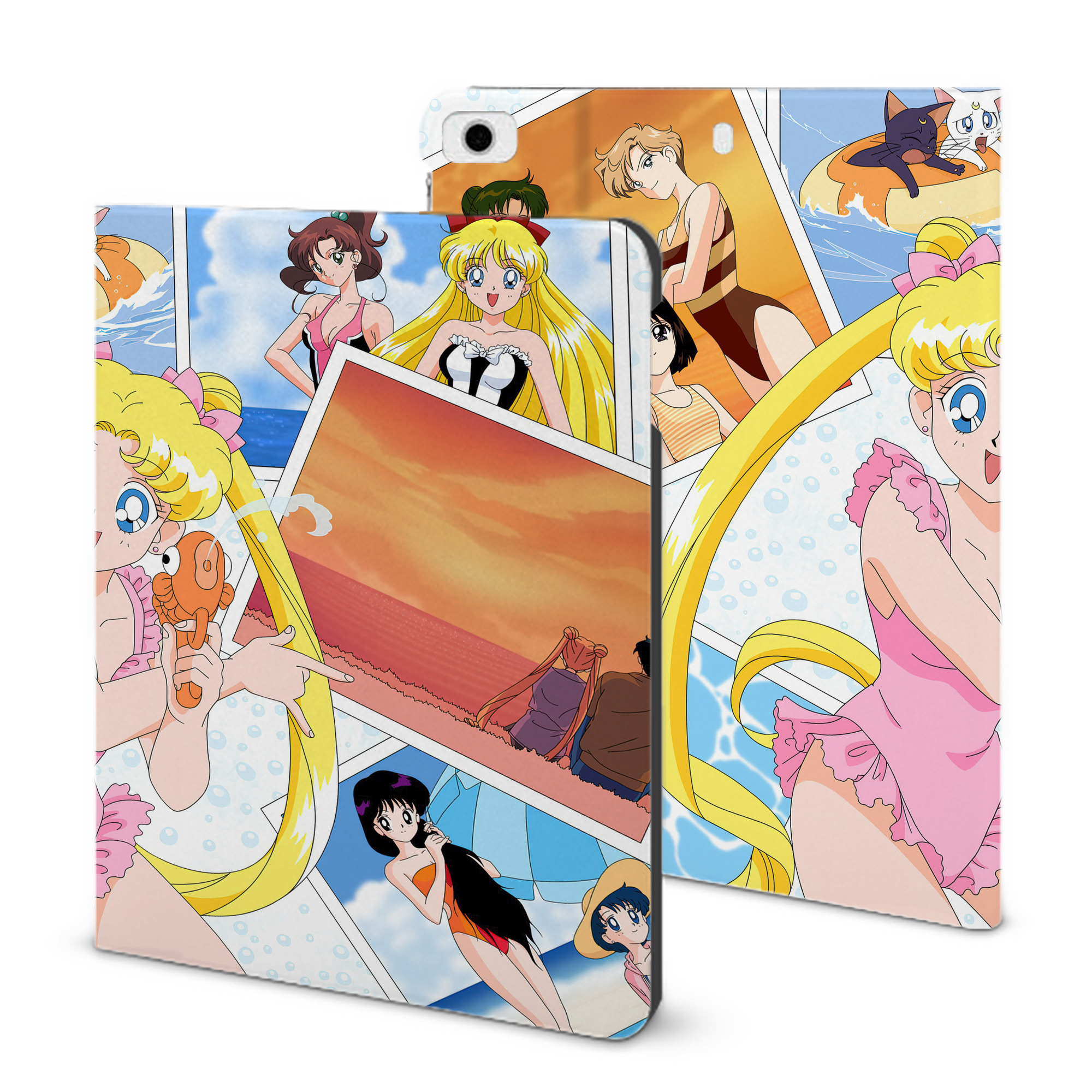（画像用） 美少女戦士セーラームーン Sailor Moon IPad ケース ブック型 PUレザー TPU 耐衝撃 軽量 薄型 ペン収納なし 全面保護 IPad 各モデル対応